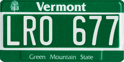 VT license plate LRO677