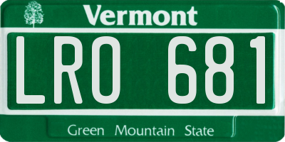 VT license plate LRO681