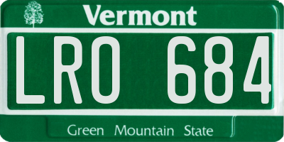 VT license plate LRO684