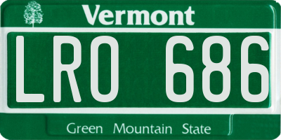 VT license plate LRO686