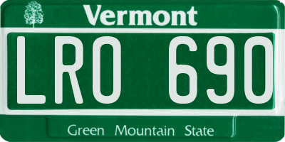 VT license plate LRO690