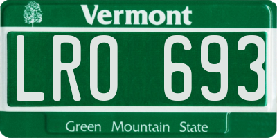 VT license plate LRO693