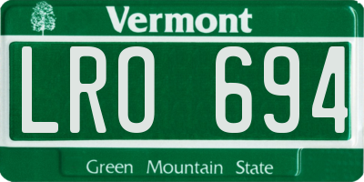 VT license plate LRO694