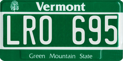 VT license plate LRO695