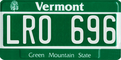 VT license plate LRO696