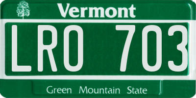 VT license plate LRO703