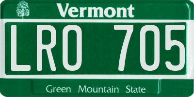 VT license plate LRO705