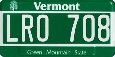 VT license plate LRO708