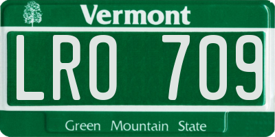 VT license plate LRO709
