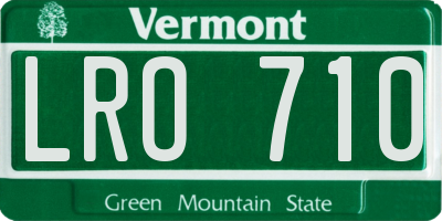VT license plate LRO710