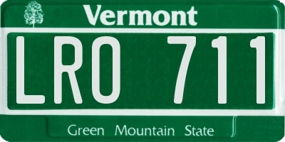 VT license plate LRO711