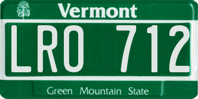 VT license plate LRO712