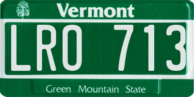 VT license plate LRO713