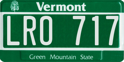 VT license plate LRO717
