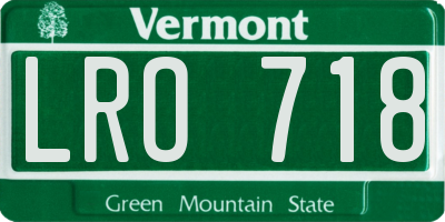 VT license plate LRO718