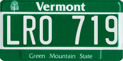 VT license plate LRO719