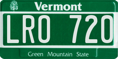 VT license plate LRO720