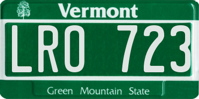 VT license plate LRO723