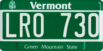 VT license plate LRO730
