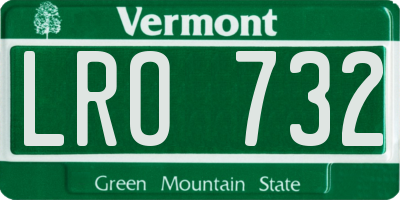 VT license plate LRO732