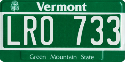 VT license plate LRO733