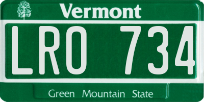 VT license plate LRO734