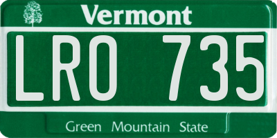 VT license plate LRO735