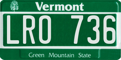 VT license plate LRO736