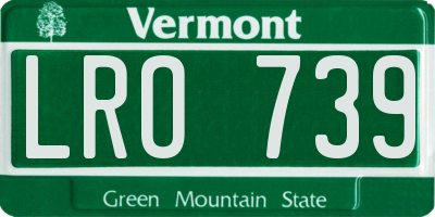 VT license plate LRO739