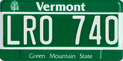 VT license plate LRO740