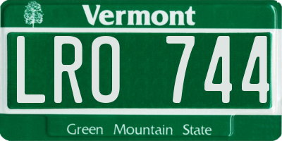 VT license plate LRO744