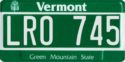 VT license plate LRO745