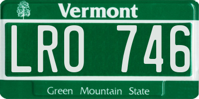 VT license plate LRO746