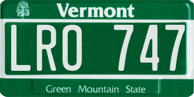 VT license plate LRO747