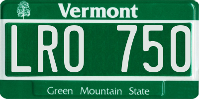 VT license plate LRO750