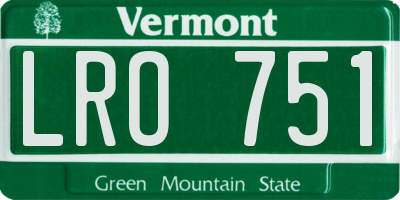 VT license plate LRO751