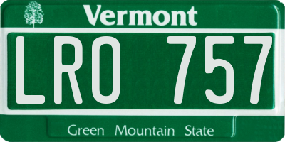 VT license plate LRO757