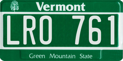 VT license plate LRO761