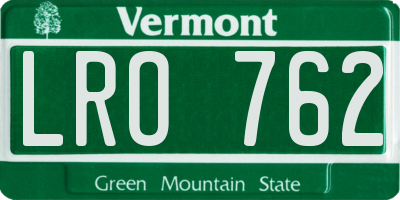 VT license plate LRO762