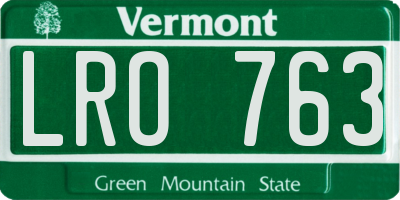 VT license plate LRO763