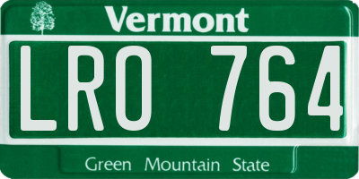VT license plate LRO764