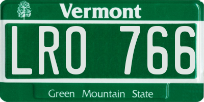 VT license plate LRO766