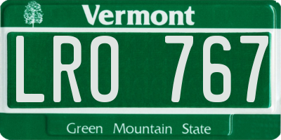 VT license plate LRO767
