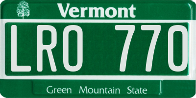 VT license plate LRO770