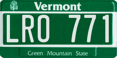 VT license plate LRO771