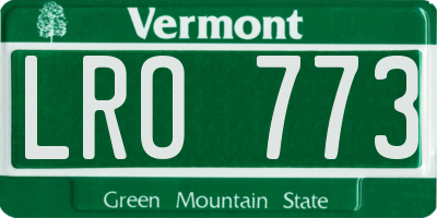 VT license plate LRO773