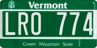 VT license plate LRO774