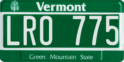 VT license plate LRO775