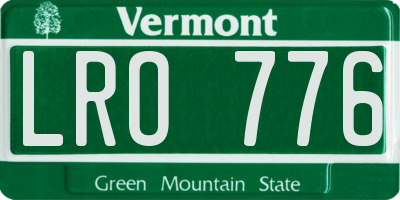 VT license plate LRO776