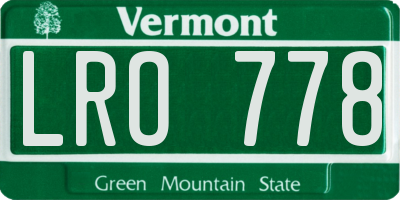 VT license plate LRO778